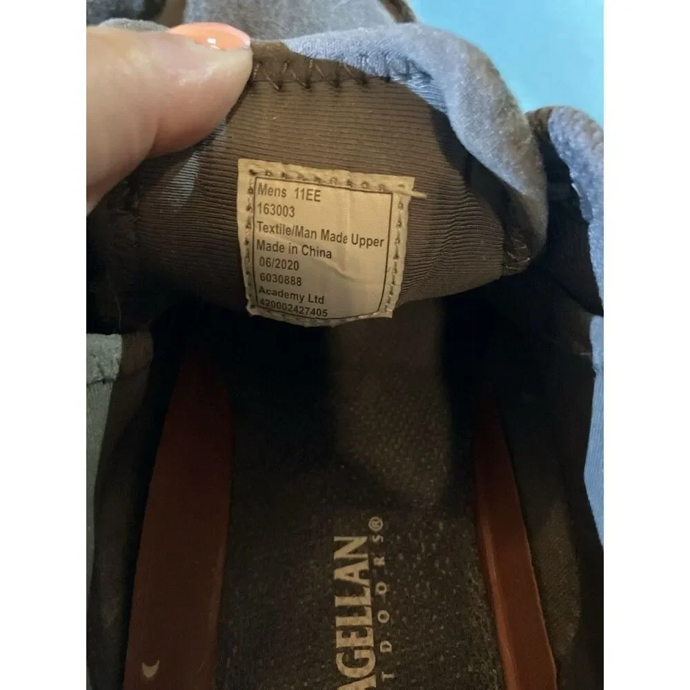 Magellan Outdoors Men's Gray Canvas Sneaker Lace-Up Memory Foam 11 EE MPN 163003
